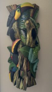 Toucans, Frog and Snake Mask